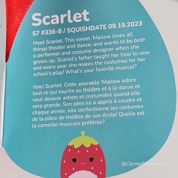 SCARLET 🍓 Strawberry FTM Original Squishmallow By Kellytoy NWT - Picture 8 of 8